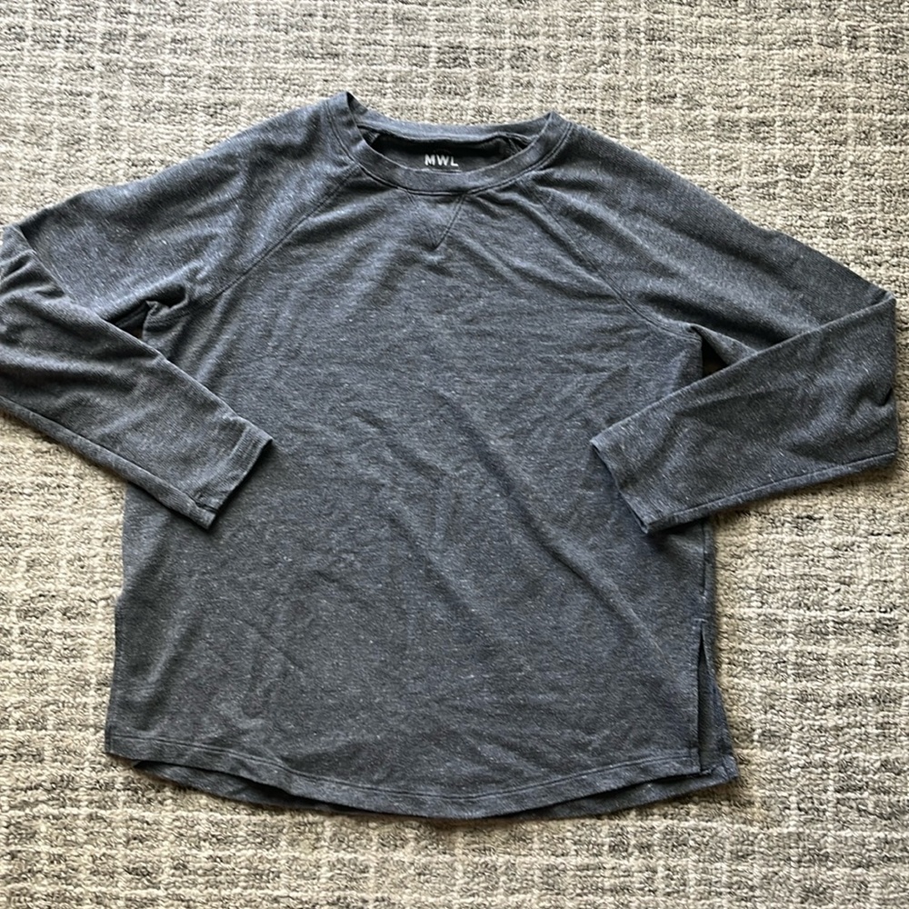 Madewell raglan long sleeve tee, gray, small